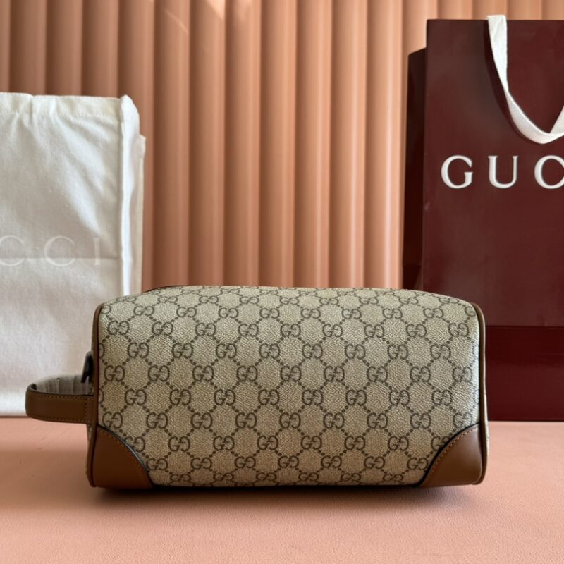 GUCCI GG Emblem男士旅行系列 型号:821163 棕色pvc/原厂皮