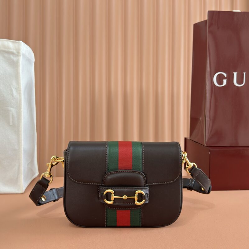 GUCCI Horsebit 1955 系列手袋 型号:866762 棕