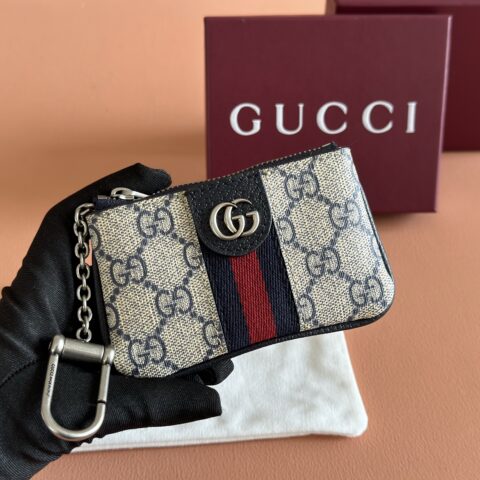 GUCCI 最新钥匙扣包 型号：671722 蓝色pvc