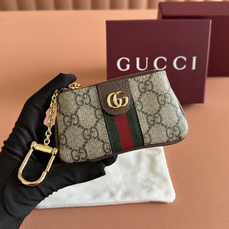 GUCCI 最新钥匙扣包 型号:671722 棕色pvc