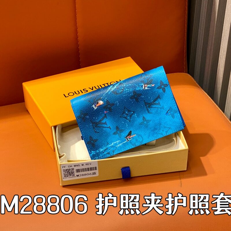【原单精品】M28806蓝色 丝印护照夹护照套