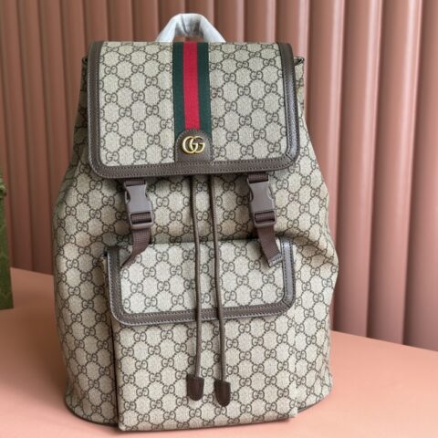 GUCCI Ophidia系列大号GG背包 型号:792104 啡色/pvc