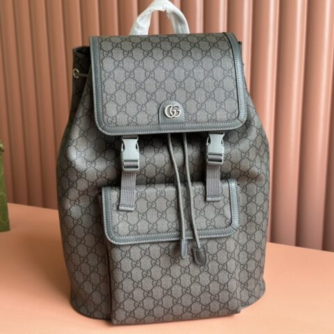 GUCCI Ophidia系列大号GG背包 型号：792104 灰色/pvc