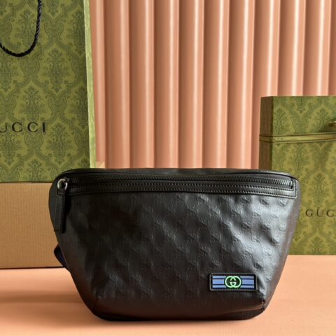 GUCCI GG水晶腰包 型号:779822 黑色/水晶pvc