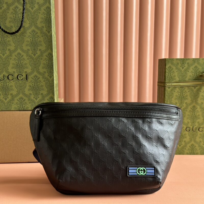 GUCCI GG水晶腰包 型号:779822 黑色/水晶pvc