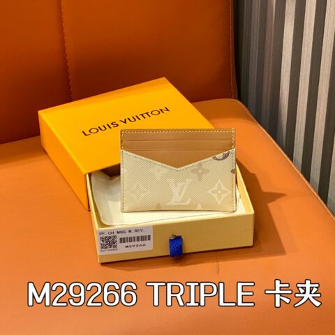 【原单精品】M29266杏灰色 丝印卡包钱包 当季新款 TRIPLE 卡夹