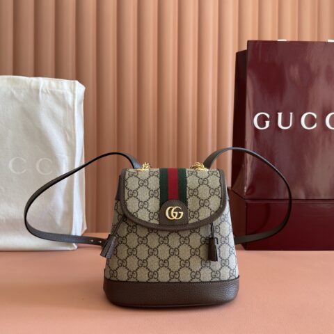 GUCCI Ophidia系列迷你背包 型号:795221 棕色/pvc