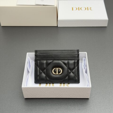 DIOR Caro Freesia卡夹系列 型号:S4205 黑色超大腾格纹羊皮