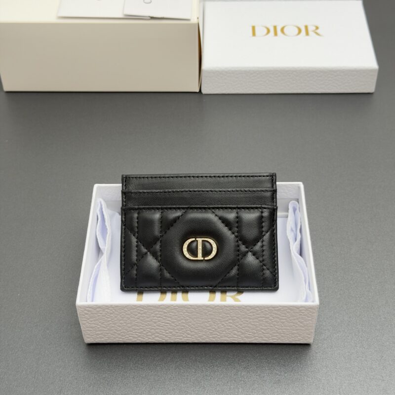 DIOR Caro Freesia卡夹系列 型号:S4205 黑色超大腾格纹羊皮