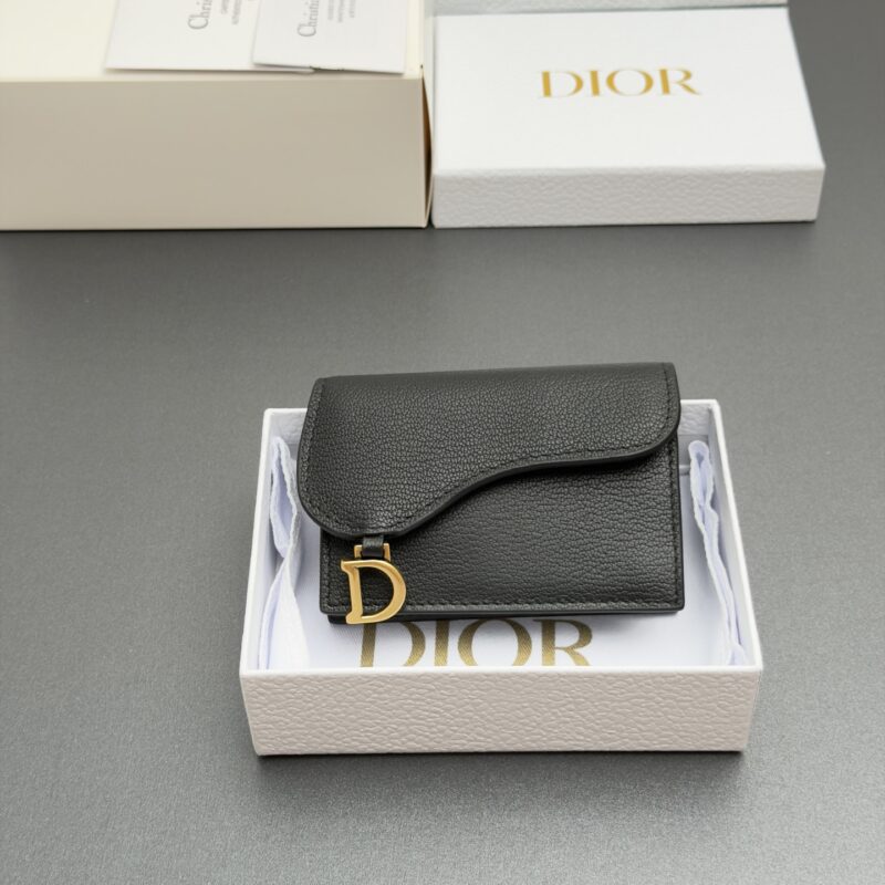 DIOR Bloom马鞍卡夹系列 型号:S5611 黑色山羊纹/小牛皮