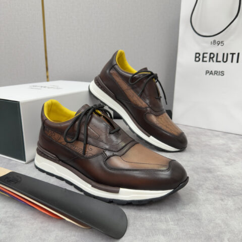 BERLUTI Fast Track走秀皮革运动鞋