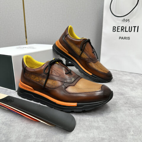 BERLUTI Fast Track走秀皮革运动鞋
