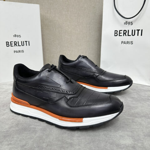BERLUTI Fast Track走秀皮革运动鞋