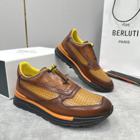 BERLUTI Fast Track走秀皮革运动鞋