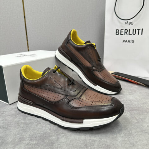 BERLUTI Fast Track走秀皮革运动鞋