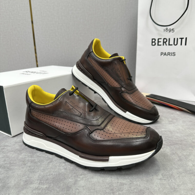 BERLUTI Fast Track走秀皮革运动鞋