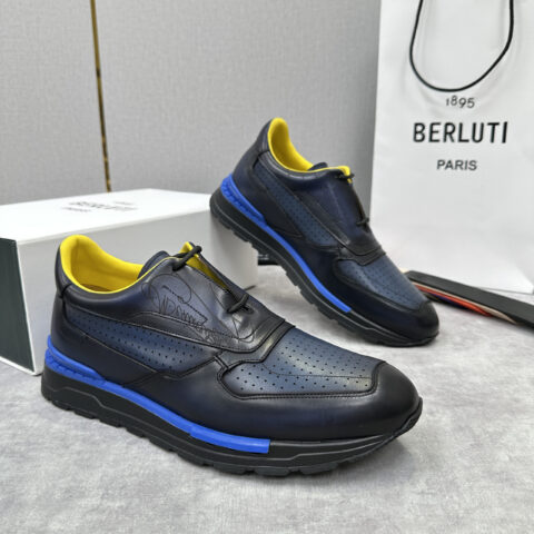 BERLUTI Fast Track走秀皮革运动鞋