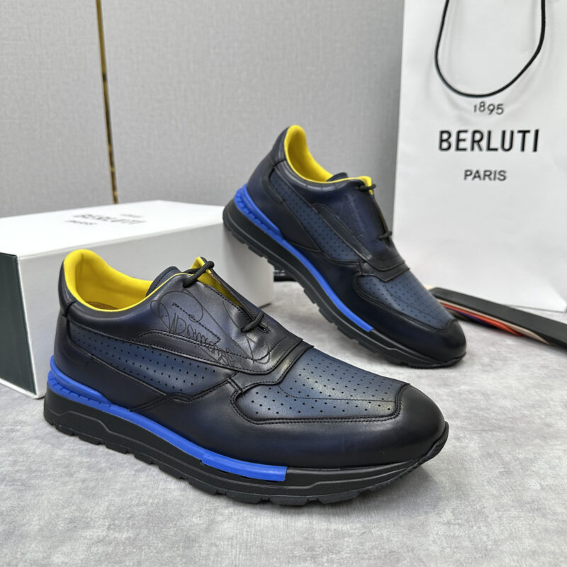 BERLUTI Fast Track走秀皮革运动鞋