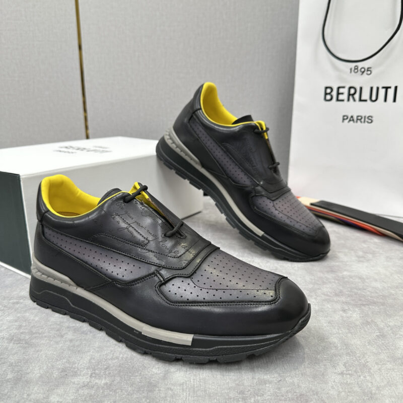 BERLUTI Fast Track走秀皮革运动鞋
