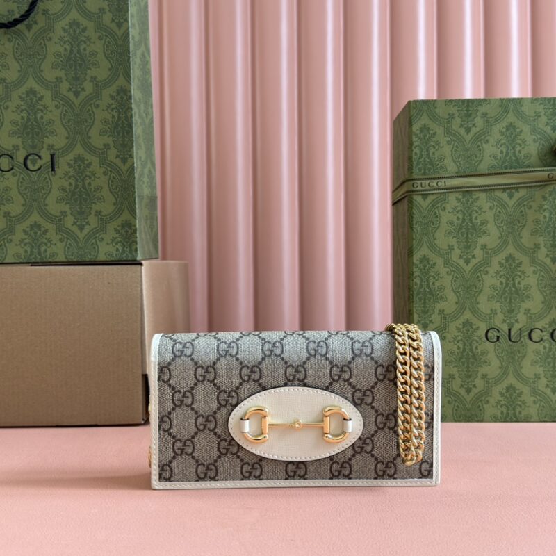 GUCCI 马衔扣1955系列 型号：621892 白/pvc