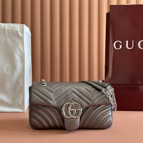 GUCCI GG Marmont系列 型号:837267枪色羊皮/原厂皮