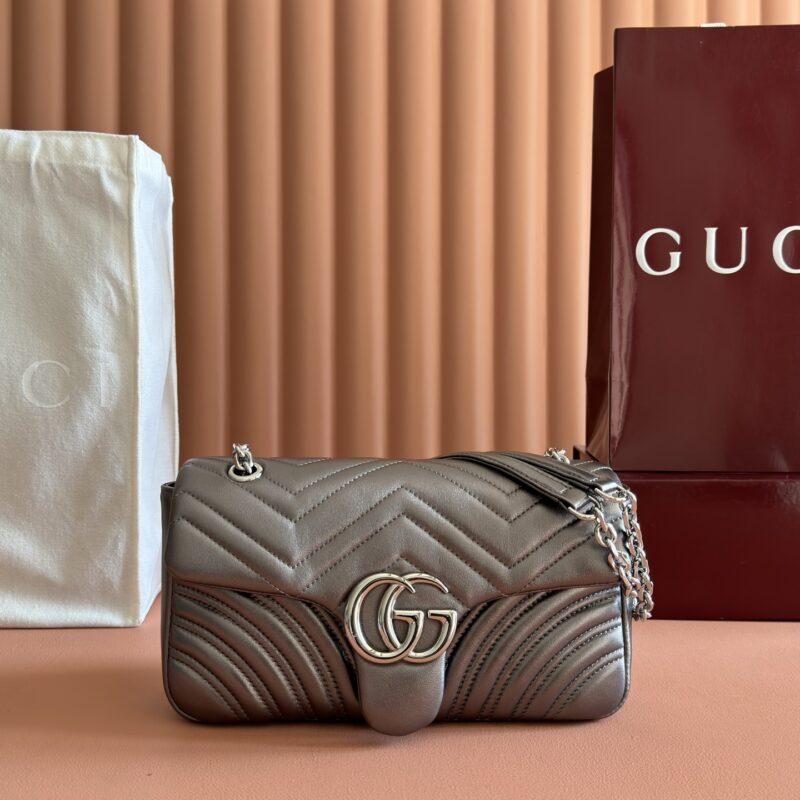 GUCCI GG Marmont系列 型号:837267枪色羊皮/原厂皮