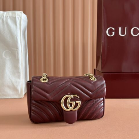 GUCCI GG Marmont系列 型号:837280安可红全皮/原厂皮