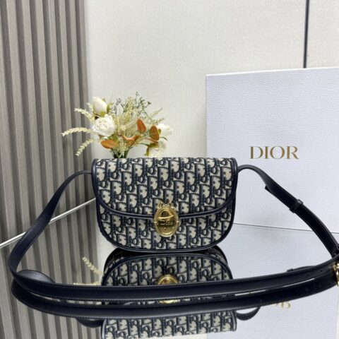 DIOR Médaillon 翻盖包-型号: M3922蓝布