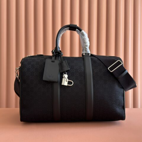 GUCCI 达芙拉包采用黑色GG帆布材质 型号:834457 黑色帆布