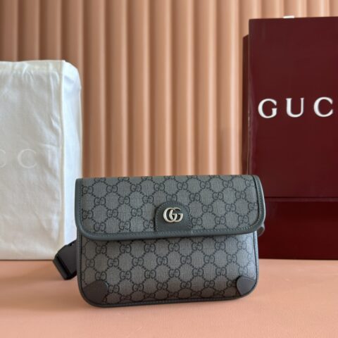 GUCCI Ophidia系列GG小号腰包 型号:752597灰色/pvc