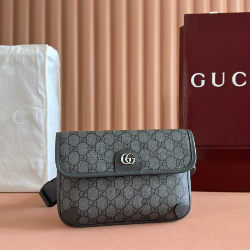 GUCCI Ophidia系列GG小号腰包 型号:752597灰色/pvc