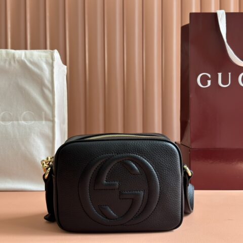 GUCCI GG经典双G标志相机包 款号308364克色