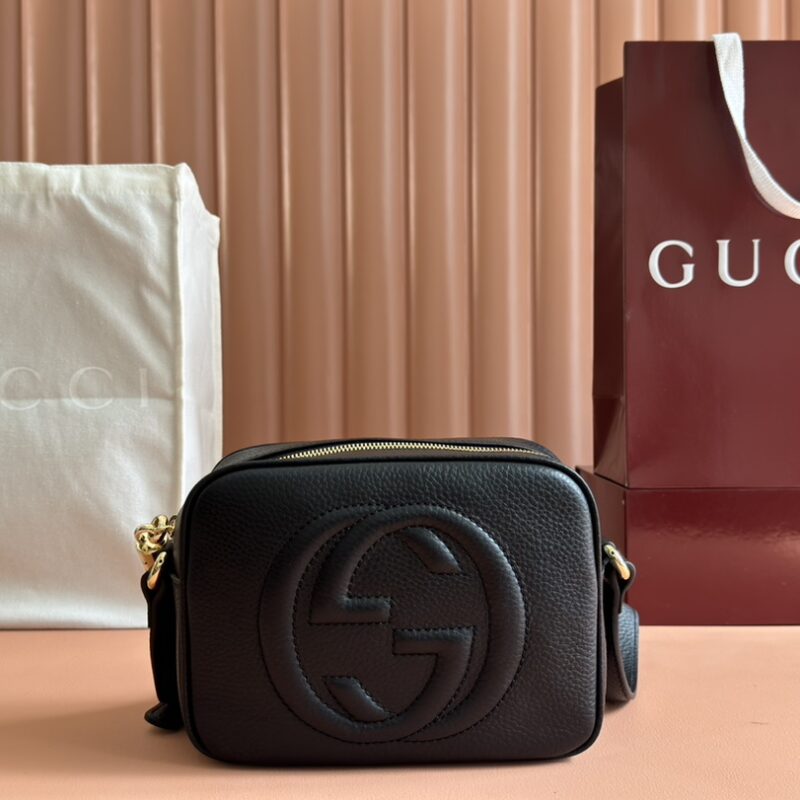 GUCCI GG经典双G标志相机包 款号308364克色