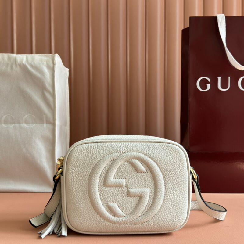 GUCCI GG经典双G标志相机包 款号308364白色