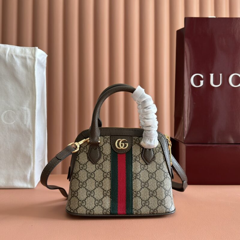 GUCCI Ophidia系列GG迷你手提包 型号:772216 棕色/pvc