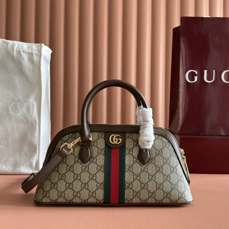 GUCCI Ophidia系列小号手提包 型号:795249 棕色/pvc