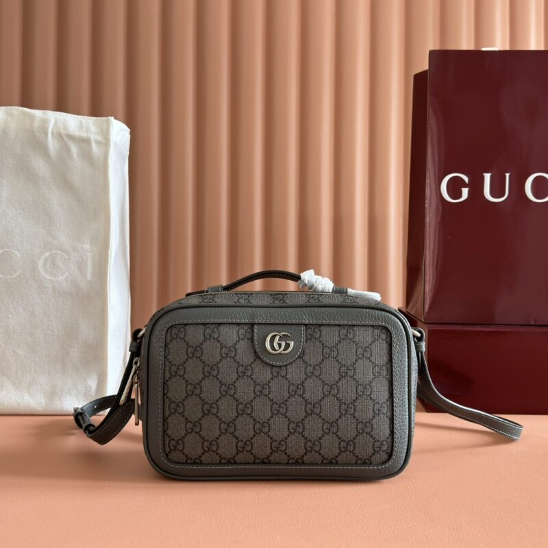 GUCCI Ophidia系列小号肩背包 型号：739392 灰色/pvc