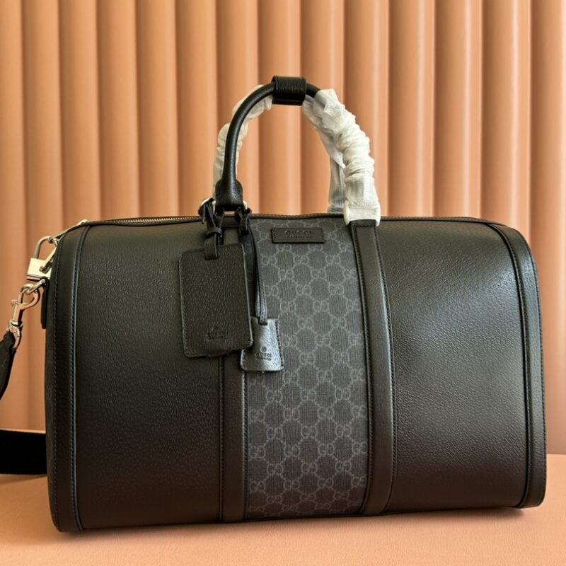 GUCCI GG中号旅行包 型号:795458 黑色/pvc原厂皮
