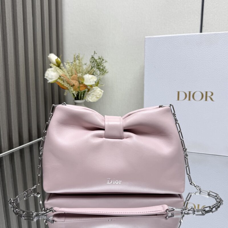 DIOR LAMBSKIN 2026春夏 新款手袋 型号:0722「粉色 银链」