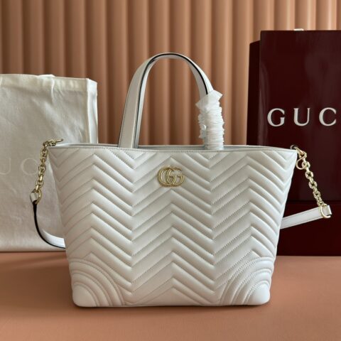 GUCCI GG Marmont系列 型号:847387 白色羊皮