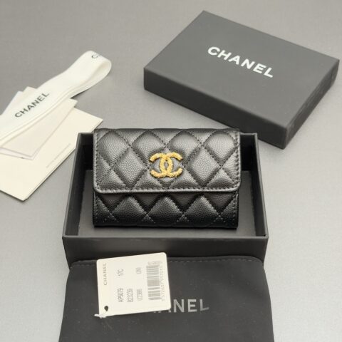 CHANEL 卡包系列 编号:AP 5079 编号:AP 5079黑色细球纹金色五金