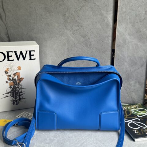 LOEWE 𝐴𝑚𝑎𝑧𝑜𝑛𝑎 180重新诠释 L家传奇手袋 0813 大号蓝色