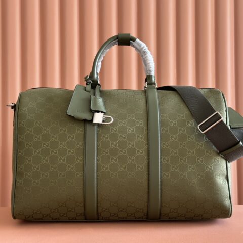 GUCCI 达芙拉包采用黑色GG帆布材质 型号:834457 绿色帆布