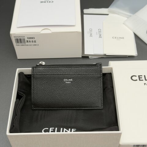 CELINE 拉链卡包 编号:10F10993BZ.38SI1 10993 黑色全皮