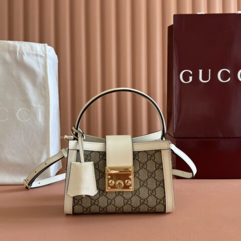 GUCCI Padlock系列 型号:841653啡白/pvc