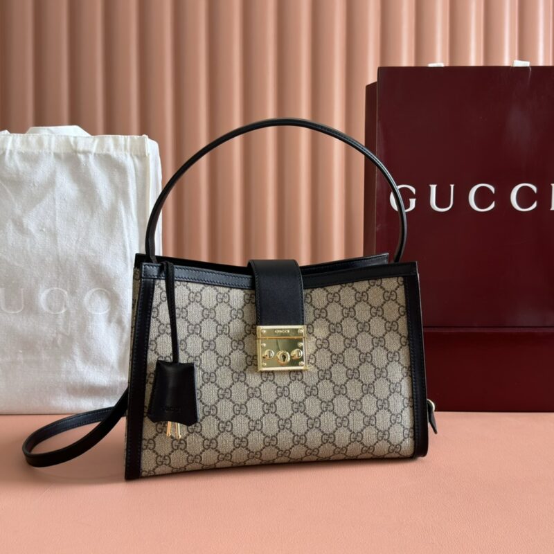 GUCCI Padlock系列 型号:838991啡黑PVC