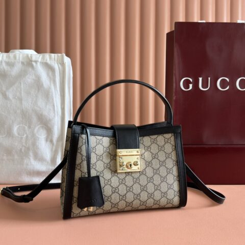 GUCCI Padlock系列 型号:838992啡黑pvc