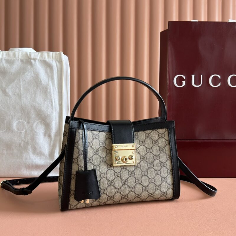 GUCCI Padlock系列 型号:838992啡黑pvc