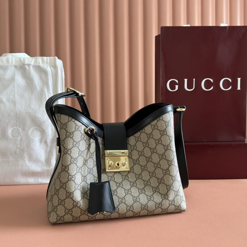 GUCCI Padlock系列 型号:839021啡黑pvc/原厂皮