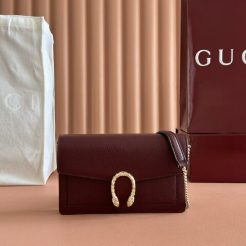 GUCCI Dionysus系列链带钱包 型号:837373 安可红色全皮